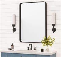 Brushed Black Bathroom Mirror, 22 x 30 Inch