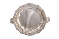 PAUL STORR ENGLISH SILVER TWO-HANDLED DISH