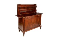 FRENCH MAHOGANY TAMBOUR FRONT BUFFET SERVER