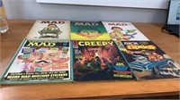 6 vintage comics creepy and mad