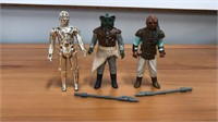 Vintage Star Wars C3PO, Weequay and Klaatu Action