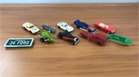 Car and License Plate Lot of 10 Matchbox, Hot