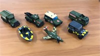 Lot of 7 Loose Diecast Military Vehicles