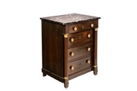 FRENCH EMPIRE MARBLE TOP CHEST