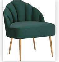 Amazon Rivet Sheena Glam Chair, 23.5"W, Emerald