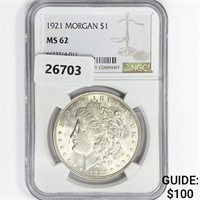 1921 Morgan Silver Dollar NGC MS62