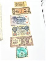 German bank notes and other world currency