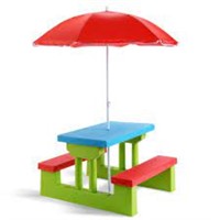 Costway Kids Picnic Tuble with Umbrela open box