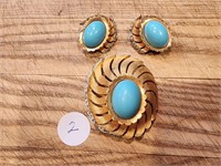 Jomaz Signed Vintage Earrings & Pin