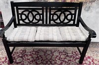 11 - WOODEN BENCH W/ CUSHIONS
