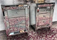 11 - PAIR OF MIRRORED SIDE TABLES