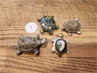 Petosky Stone, Abalone, Cop Enamel Sterling Pins