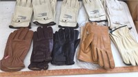 (11) PAIRS OF LEATHER GLOVES, MOSTLY MEDIUMS