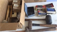 HAMMERS, MALLET, LUMBER CRAYONS, LEAD BAR, ROD