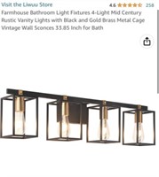 Farmhouse Bathroom Light Fixtures 4-Light Mid