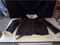 Leather bomber jacket, sz XL