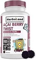 HERBALAND ACAI BERRY TWIST GUMMIES FOR ADULTS 90ct