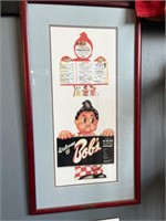 Framed vintage big boys restaurant advertising