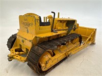Vintage metal caterpillar toy bulldozer tractor