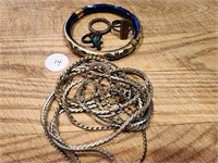 Cloisenne Bracelet, Chains, Silver Rings