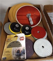 TRAY OF SANDING PADS AND BUFFING PADS