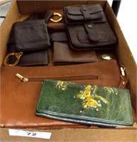 TRAY OF ASSORTED CLUTCHES AND WALLETS