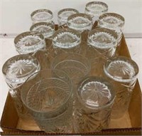 TRAY OF ASSORTED TEA GLASSES