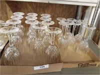 GROUP OF ETCHED STEMWARE