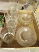 TRAY OF CUPS, SAUCERS, MISC