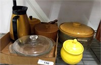 ASSORTED STORAGE CANISTERS, COFFEE, CASSEROLES