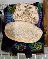 TRAY OF BEADED HAND BAGS