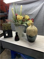 Vases, artificial flowers, etc.