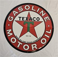 Texaco Gasoline Motor Oil Metal Sign 23.5"