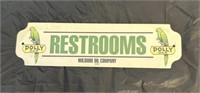 Polly Gas Restroom Metal Sign 12"x3.5”