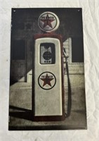 Texaco Gas Pump Metal Sign 13"x 8”