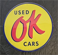 (2) Used OK Cars Metal Signs