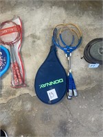 tennis racket and badminton rackets
