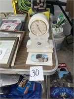 clock and postcards