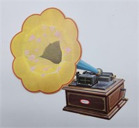 Vintage Kraft Die-Cut Phonograph / Edison Player