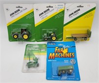 1/64 Scale Ertl John Deere Tractors, Wagons, and