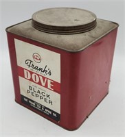 Vintage Frank's Black Pepper Metal Container