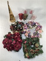 Wreathes, Glass Candleholders