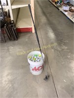 Bucket of Golf Balls & Standing Putter