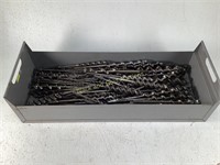 Metal Box of Assorted Wood Drill Bits