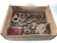 Wooden Box with Pulleys & Hooks