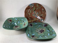 Ceramic Painted Floral Plates