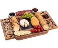 HBlife Acacia Cheese Board & Knife Set