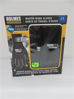 3 PAIR HOLMES WORKWEAR WINTER GLOVES (LARGE)