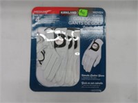 KIRKLAND RIGHT HAND GOLF GLOVES 4 PACK (MEDIUM)