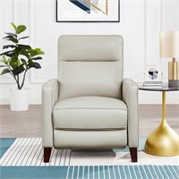 TAN LEATHER RECLINING ARM CHAIR (ELECTRIC)
